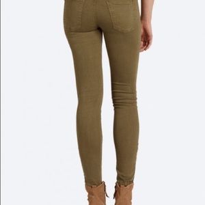 Current/Elliott Army Green Soho Zip Skinny Pants
